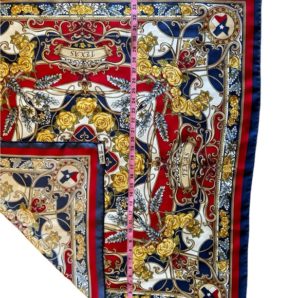 TEXAS SILK SCARF YELLOW ROSE OF TEXAS - Picture 6 of 6